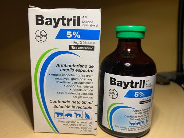 Baytril 5% 50ML Antibiotic Injectable